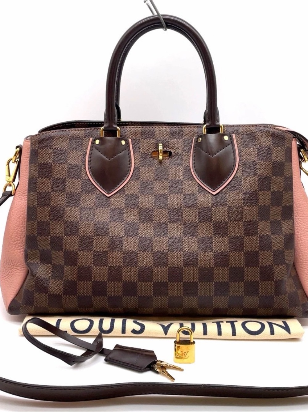 Louis Vuitton Damier Ebene Taurillon Magnolia Normandy 2way Bag